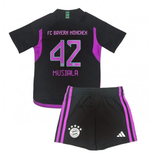 Bayern Munich Jamal Musiala #42 Venkovní dres pro děti 2023-24 Krátký Rukáv (+ trenýrky)